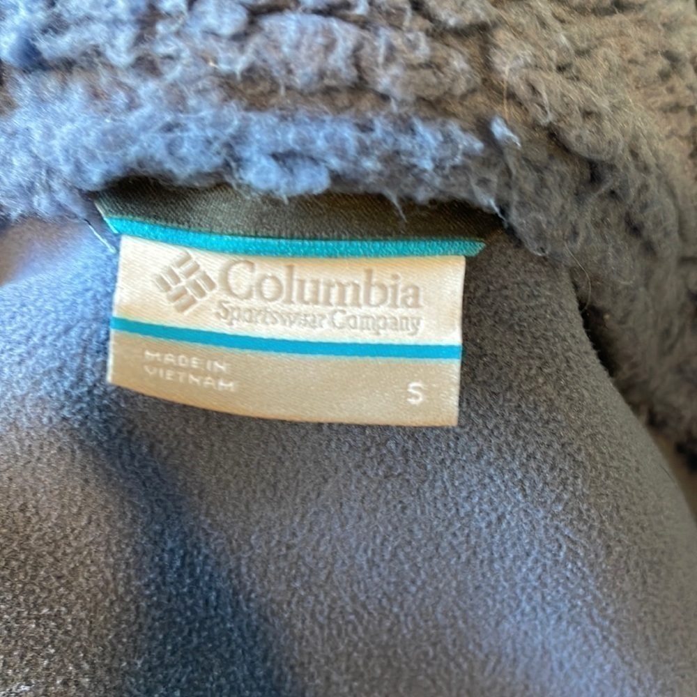 Columbia PFG Fuzzy Blue Full Zip Jacket Size Small - Picture 3 of 8